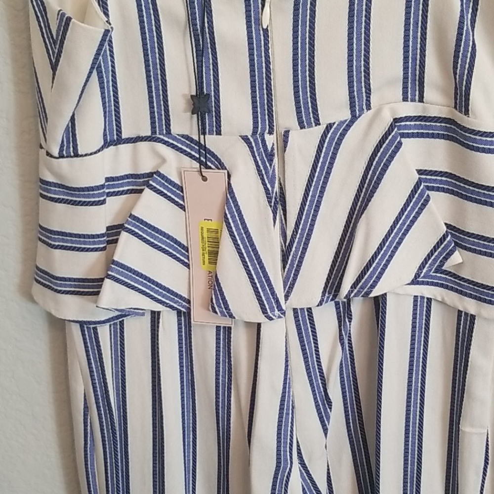 BCBGeneration Striped Peplum Jumpsuit - Picture 16 of 16